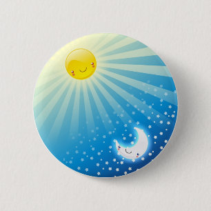 Sun and Moon Buttom 6 Cm Round Badge