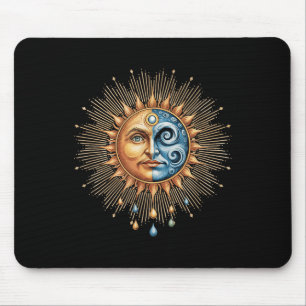 Sun And Moon Celestial Boho Mystical Hipe 90s Mouse Pad