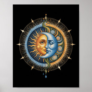 Sun And Moon Celestial Boho Mystical Hippie 90s _3 Poster