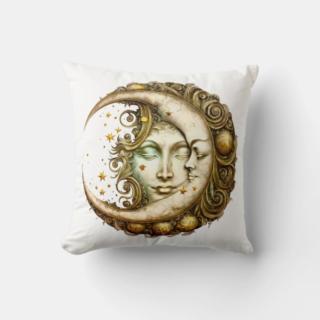Sun and moon Celestial design Cushion (Front)