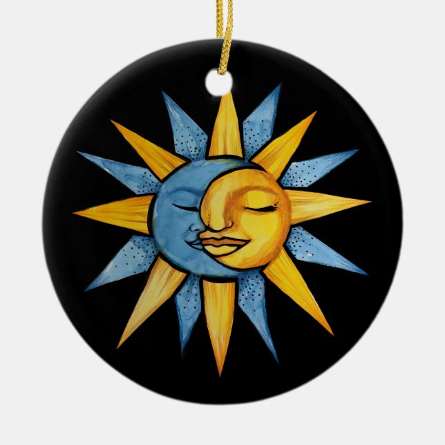 Sun and Moon                                       Ceramic Ornament (Front)