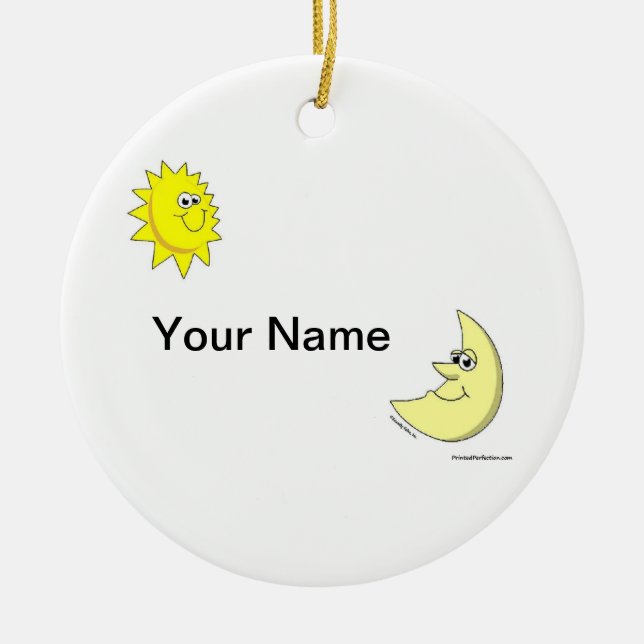 Sun and Moon Ceramic Ornament (Front)
