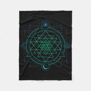 Sun And Moon Chakra Geometry Sri Yantra  Fleece Blanket