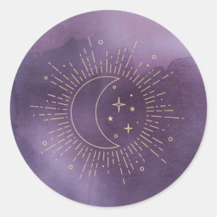 Sun and Moon Classic Round Sticker