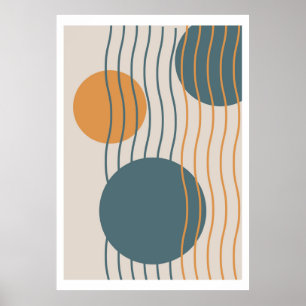 Sun and moon design background Poster