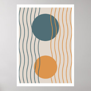 Sun and moon design background poster