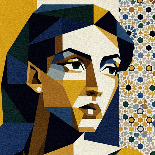 Sun and Moon Face Art Dualism Day and Night Geomet Poster (Creator Uploaded)