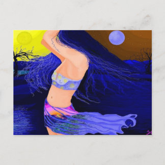 Sun and Moon Goddess 5.6"x4.25" landscape Postcard