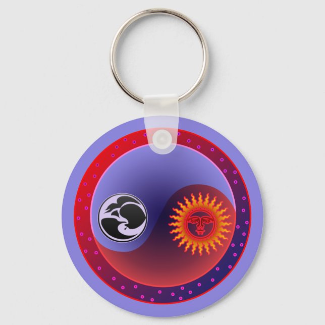 Sun and Moon in Balance Key Ring (Front)