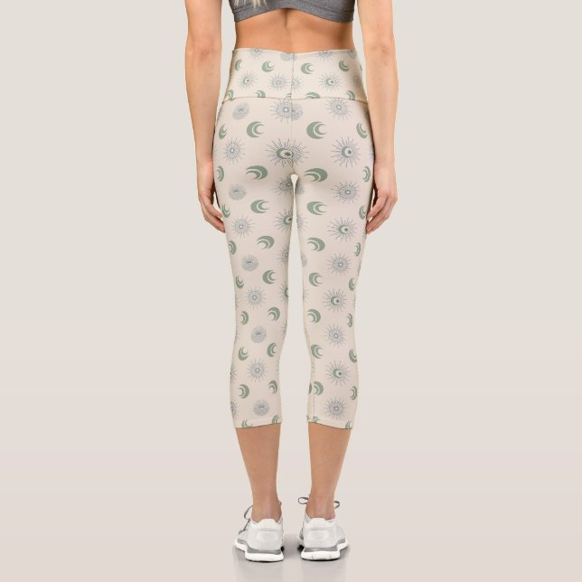 Sun and Moon in Harmony! Capri Leggings (Back)