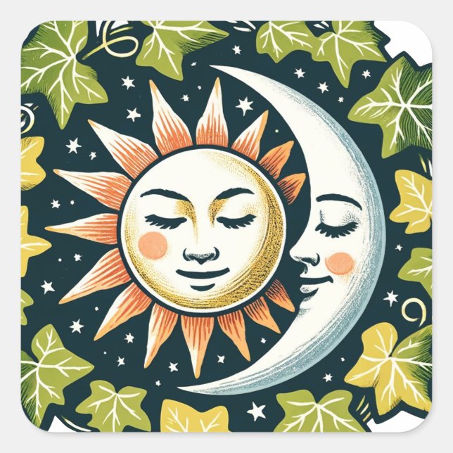Sun and Moon Ivy                                   Square Sticker (Front)
