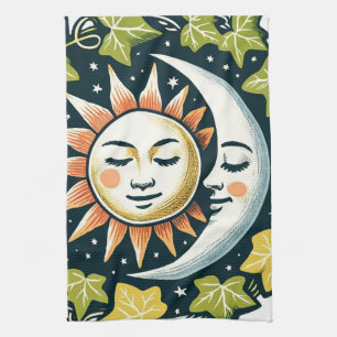 Sun and Moon Ivy Tea Towel