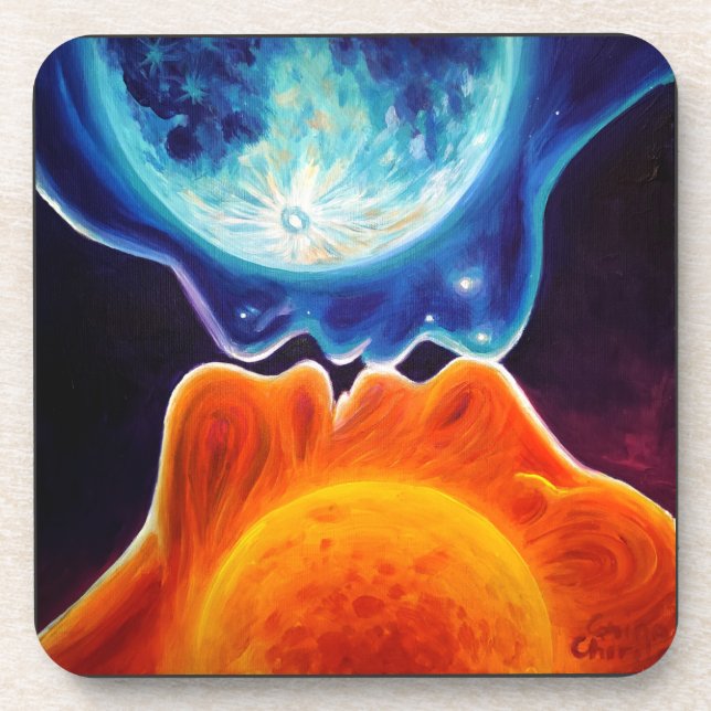 Sun and moon kiss  coaster (Front)