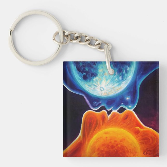 Sun and moon kiss  key ring (Front)