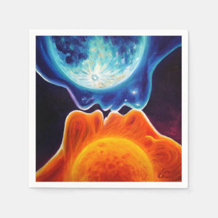 Sun and moon kiss napkin