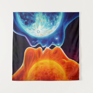 Sun and moon kiss tapestry
