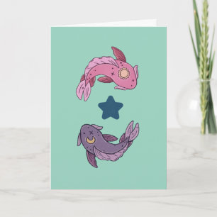 Sun and Moon Koi Fish Celestial Pisces Art Card