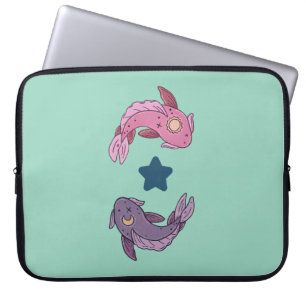 Sun and Moon Koi Fish Celestial Pisces Art Laptop Sleeve