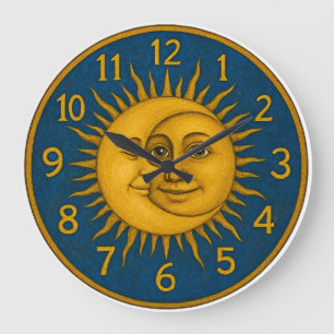 Sun and Moon Large Clock