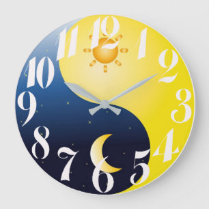 Sun And Moon Large Clock