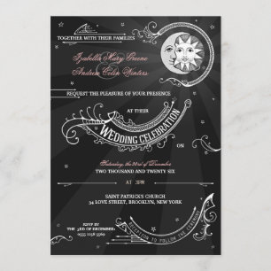 Sun and Moon Love - Classic-vintage wedding Invitation