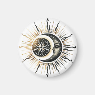 Sun and Moon Magnet Celestial Fridge Magnet