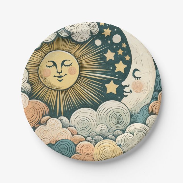 Sun and Moon MoonChild Sunshine                    Paper Plate (Front)