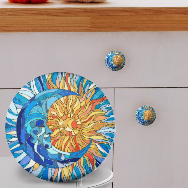 Sun and Moon Mosaic Art Ceramic Knob (Creator Uploaded)