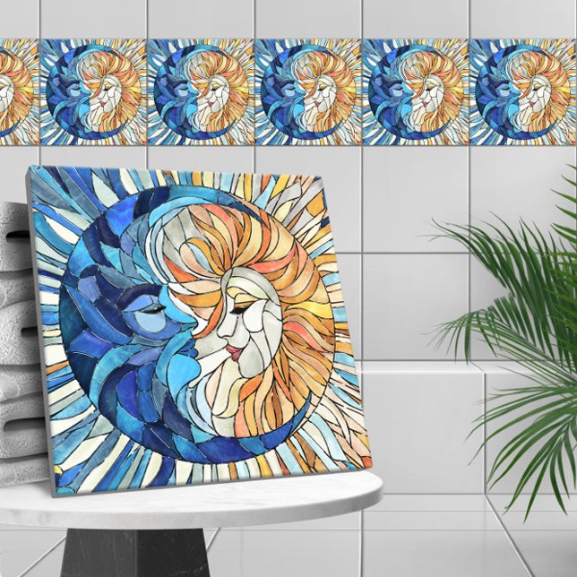 Sun and Moon Mosaic Art Ceramic Tile (Creator Uploaded)