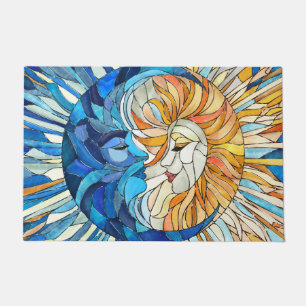 Sun and Moon Mosaic Art Doormat