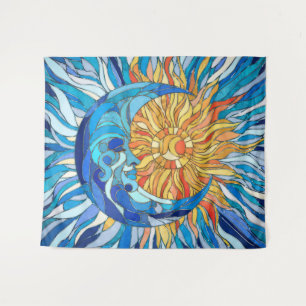 Sun and Moon Mosaic Art Tapestry