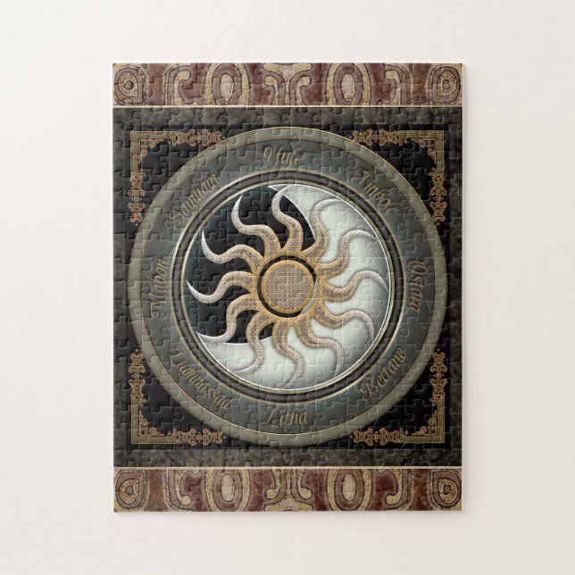 Sun and Moon Pagan Wheel Jigsaw Puzzle (Vertical)