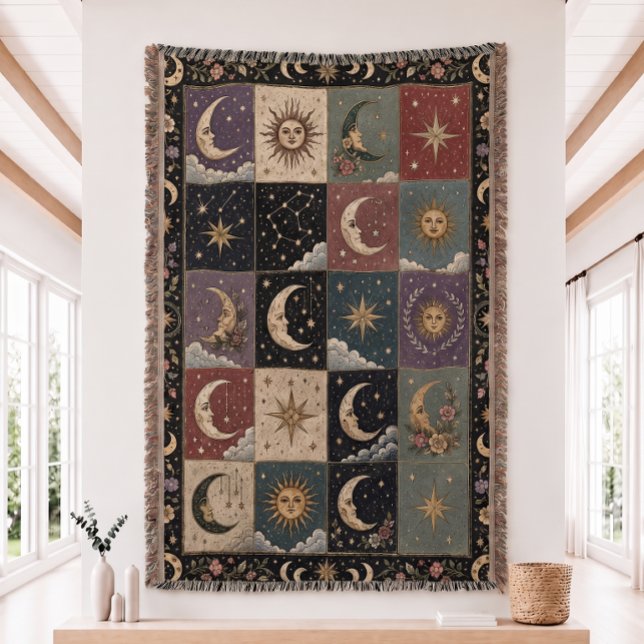 Sun and Moon Patchwork Woven Blanket (Creator Uploaded)