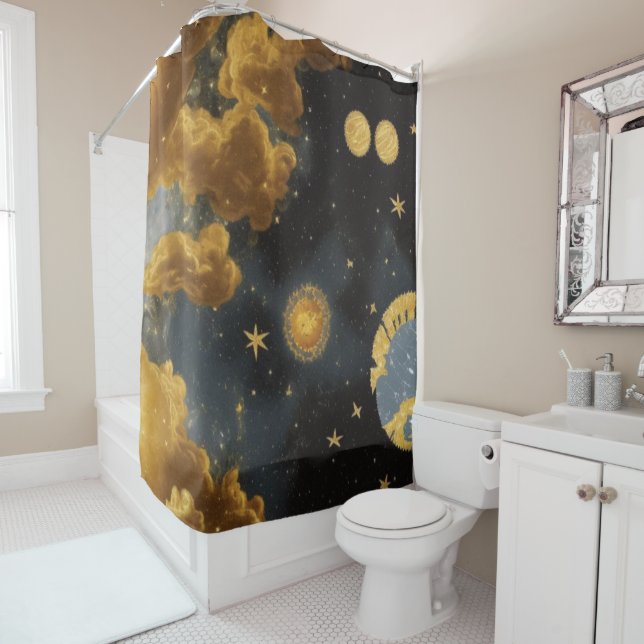 Sun And Moon Shower Curtain (In Situ)