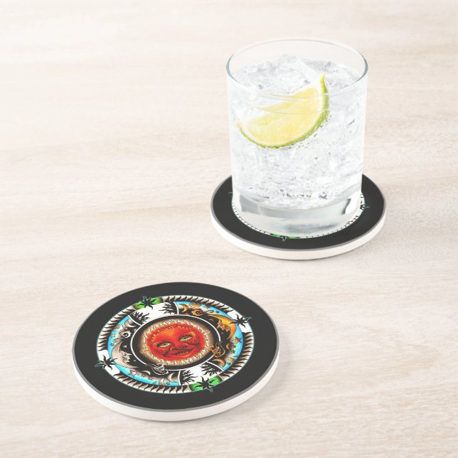 Sun And Moon Space Mandala Coaster (Side)