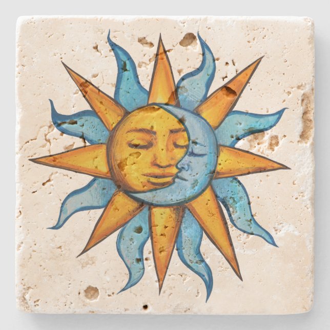 Sun and Moon Sunshine MoonChild                    Stone Coaster (Front)