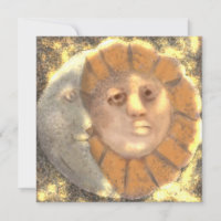 Sun And Moon Symbol Relic Artwork Design