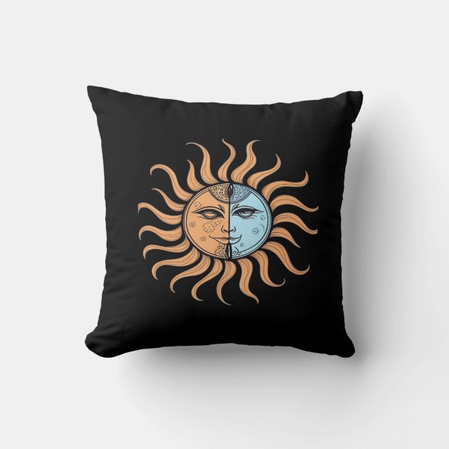 Sun And Moon Vintage Bohemian Abstract Cushion (Front)