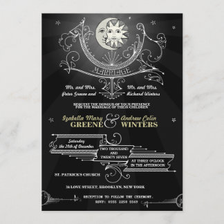 Sun and Moon Wedding Invitation