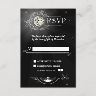 Sun and Moon Wedding RSVP Card