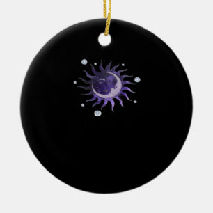 Sun And Moon Whimsigothic Gothic Witchy Witch Ceramic Ornament