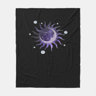 Sun And Moon Whimsigothic Gothic Witchy Witch Fleece Blanket