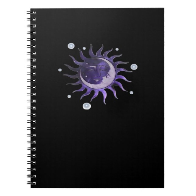 Sun And Moon Whimsigothic Gothic Witchy Witch Notebook (Front)