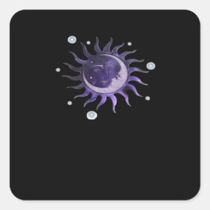 Sun And Moon Whimsigothic Gothic Witchy Witch Square Sticker