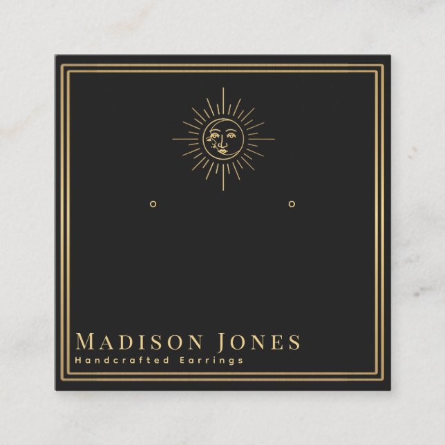 Sun and Moon Witchy Stud Earring Display Card (Front)