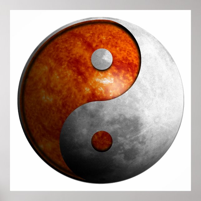 Sun and Moon Yin and Yang Symbol Poster (Front)
