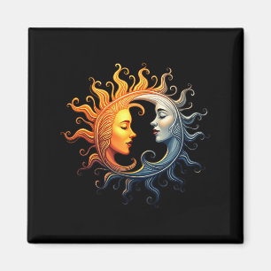 Sun And Moon Yin Yang Celestial Balance Mystical Magnet