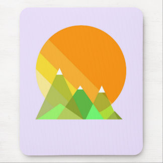 Sun and Mountains Vector Mouse Pad