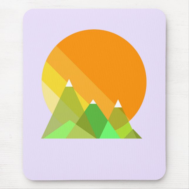 Sun and Mountains Vector Mouse Pad (Front)