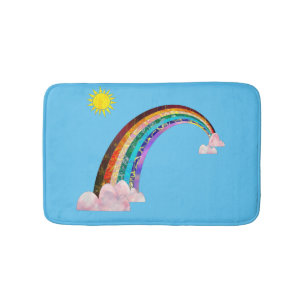 Sun and rainbow 2 bath mat